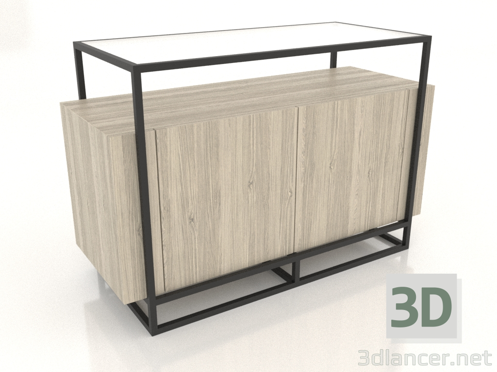 3d model Cómoda 2 (roble iluminado) - vista previa