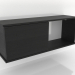 modello 3D Mensola sospesa SHELF (con 1 vano aperto a destra) 1000 mm (nero RAL 9005) - anteprima