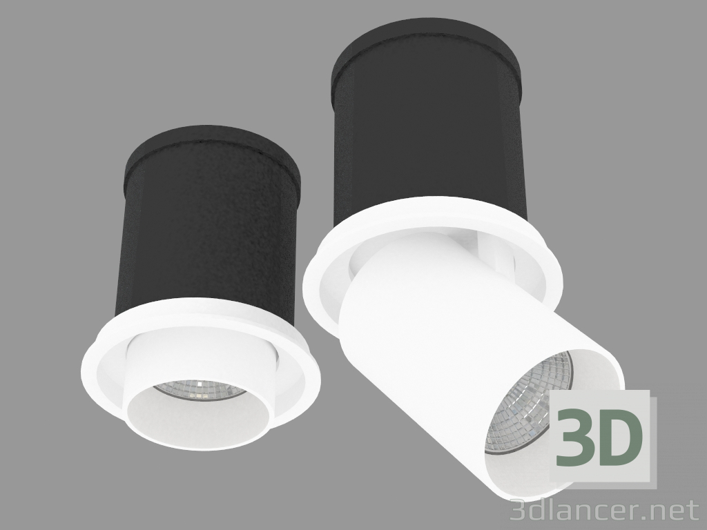 Modelo 3d Recesso luminária LED extensível (DL18621_01R Branco Dim) - preview