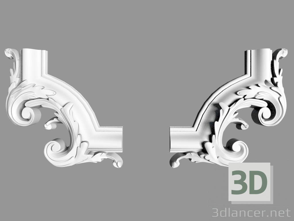 modello 3D Angolo decorativo (TU20) - anteprima