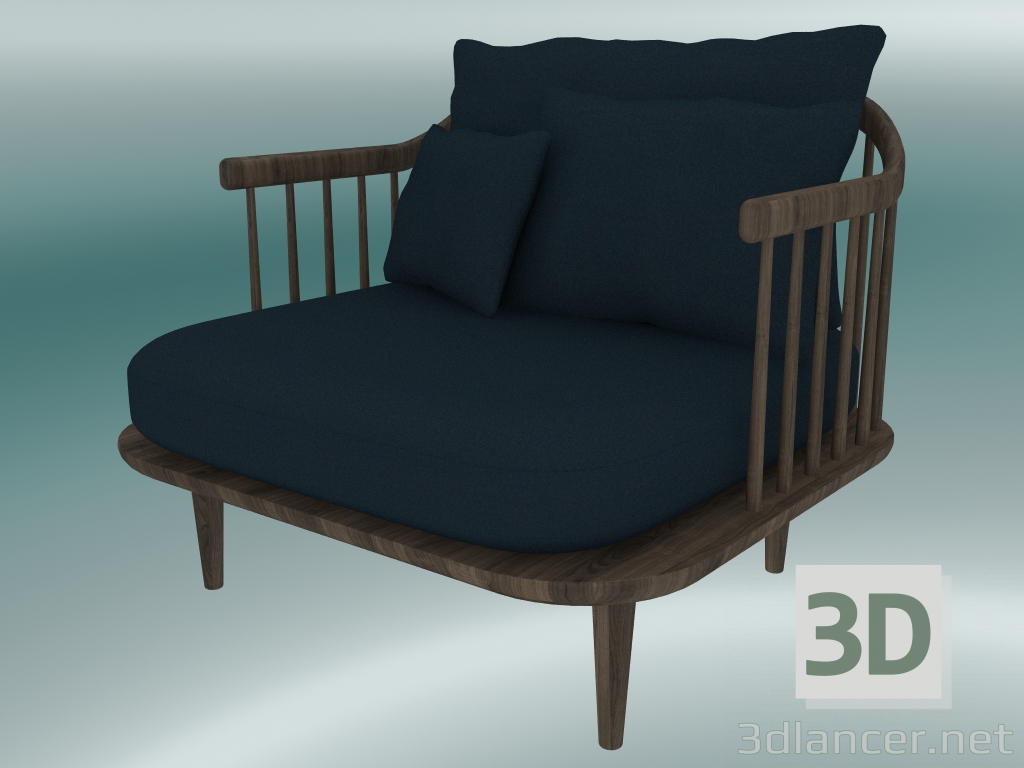 3d model Armchair Fly (SC1, H 70cm, D 80cm, L 87cm, Smoked oiled oak, Harald 2 182) - preview