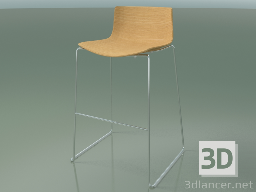 3d model Bar chair 0571 (on a sled, natural oak) - preview