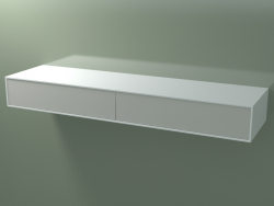 Double drawer (8AUGAB02, Glacier White C01, HPL P02, L 192, P 50, H 24 cm)