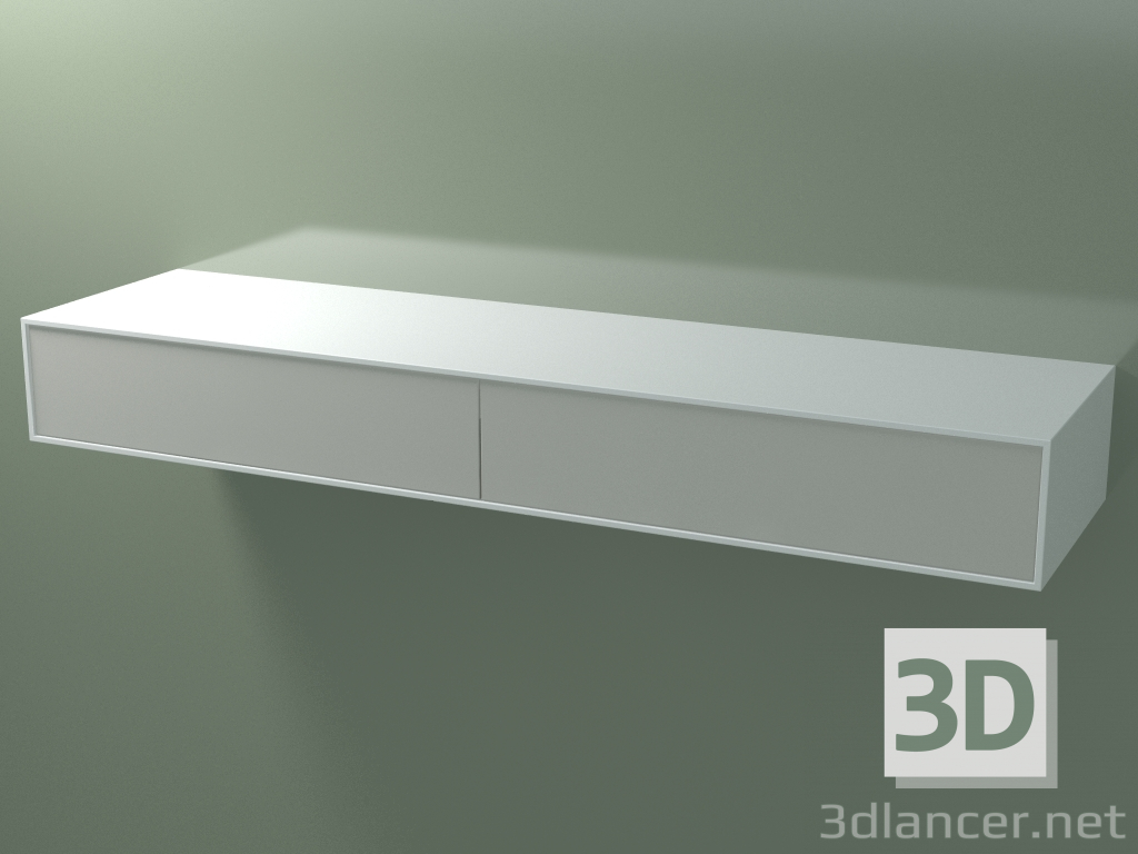 modèle 3D Tiroir double (8AUGAB02, Glacier White C01, HPL P02, L 192, P 50, H 24 cm) - preview