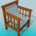 3 डी मॉडल एक वस्त्र सीट के साथ लकड़ी की कुर्सी - पूर्वावलोकन