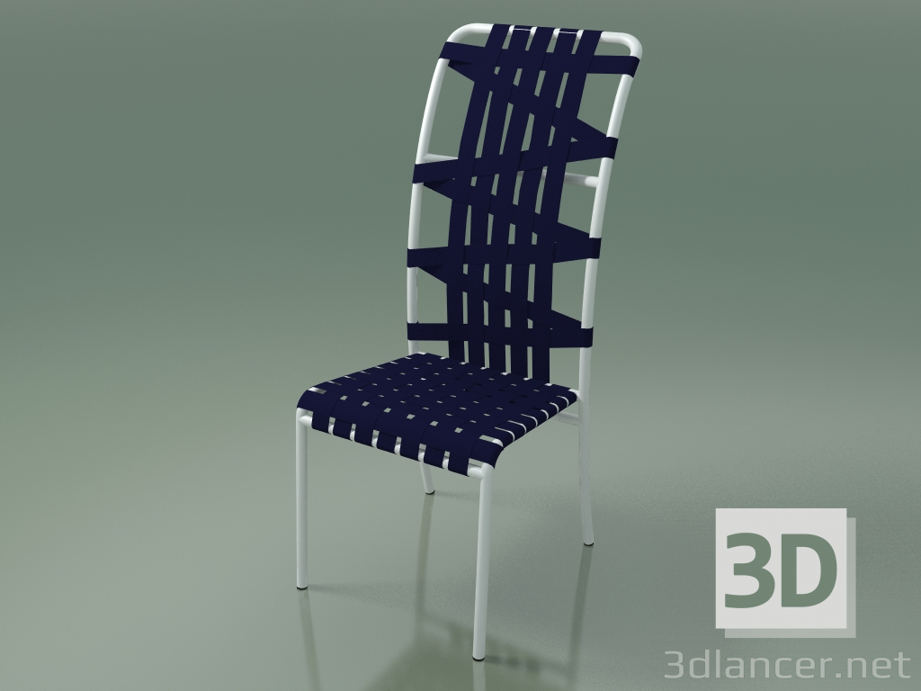 3D Modell Gartenstuhl mit hoher Rückenlehne InOut (855, weiß lackiertes Aluminium) - Vorschau
