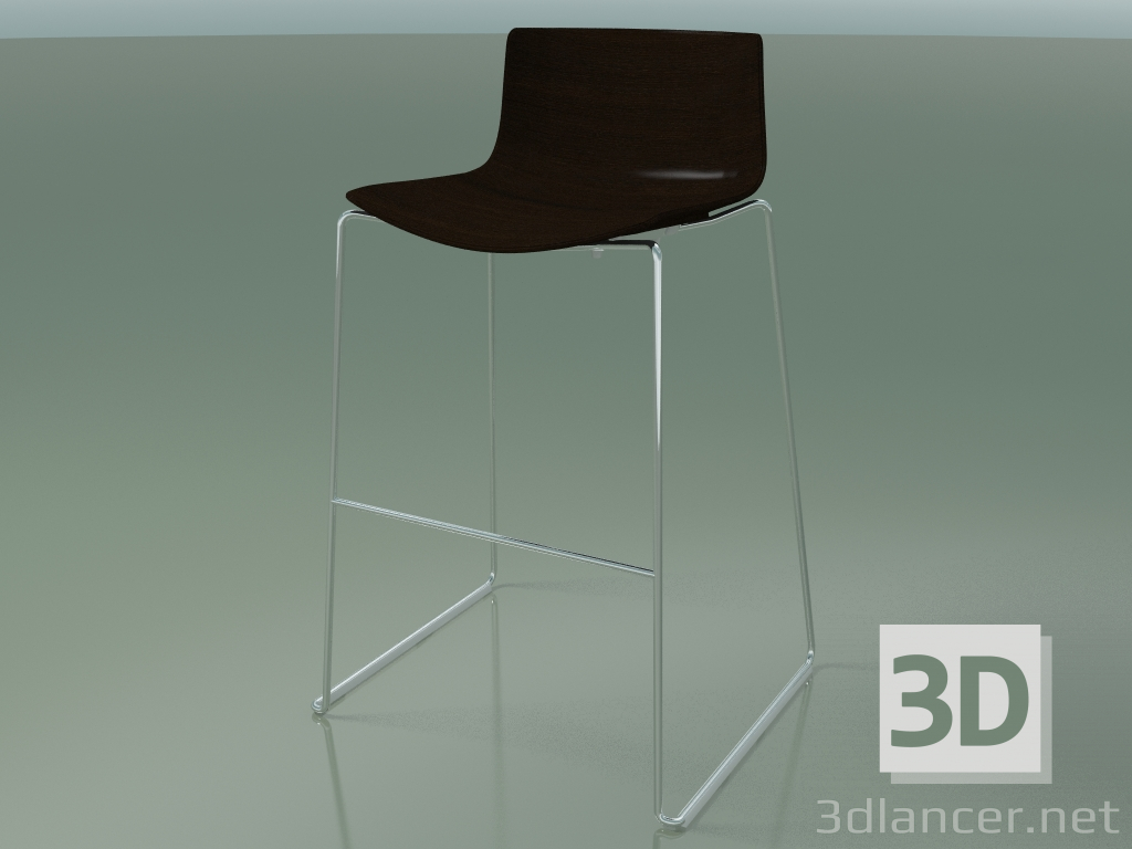 modèle 3D Chaise de bar 0571 (sur le traîneau, wengé) - preview