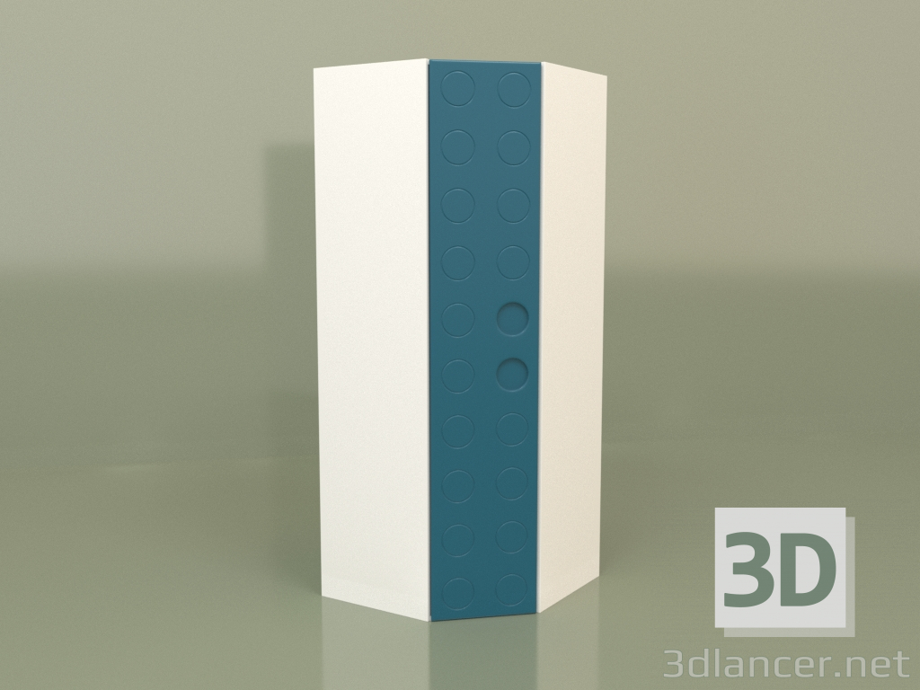 3D Modell Eck-Kindergarderobe (Türkis) - Vorschau