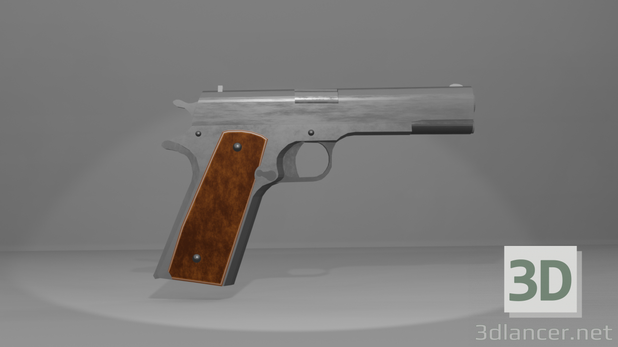 3d model 1911 LOW POLY WITH MATERIAL - preview