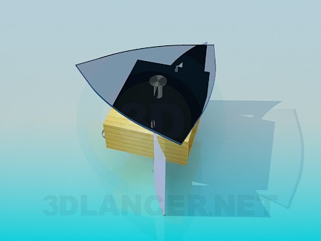 3D modeli Sehpa, cam, ahşap - önizleme