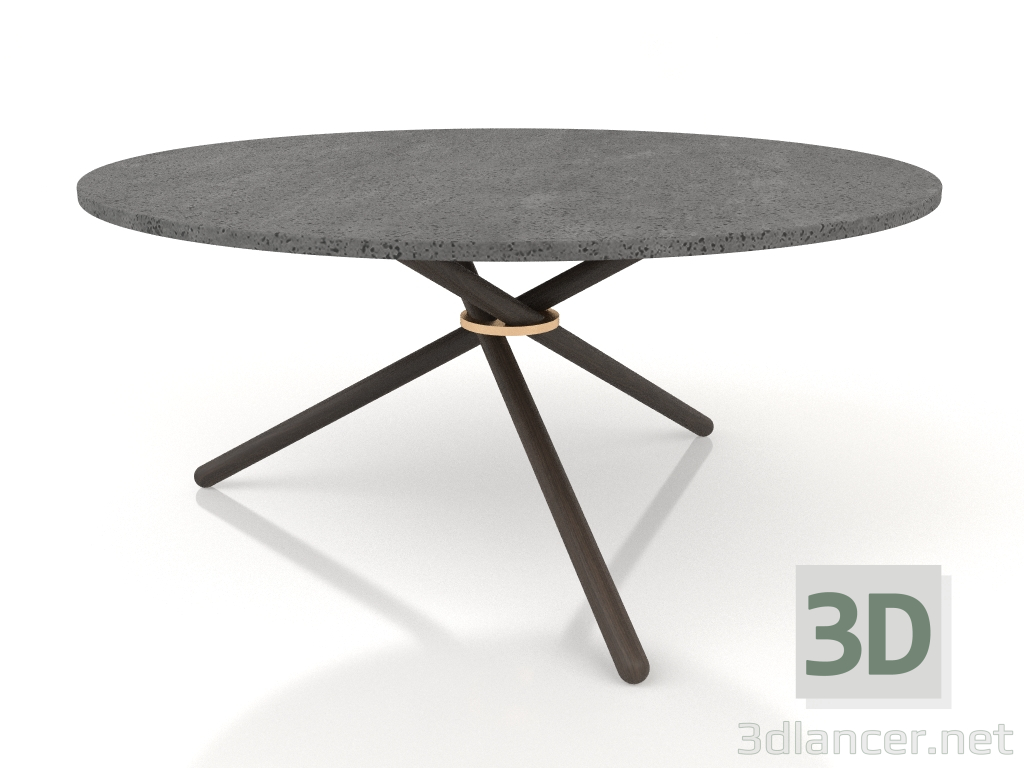 modèle 3D Table basse Edda (Béton Foncé, Chêne Foncé) - preview