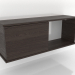 modèle 3D Étagère suspendue SHELF (avec 1 section ouverte à droite) 1000 mm (frêne noyer) - preview