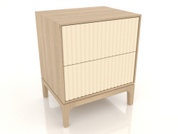 Bedside table FARGO 2 drawers with milled facades (vanilla, lightened oak, option 4)