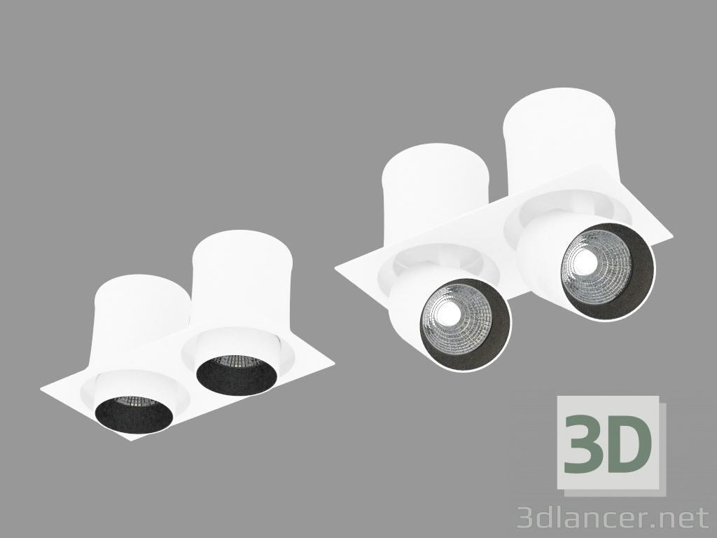 3d model Luminaria empotrada LED extensible (DL18621_02SQ Blanco Dim) - vista previa