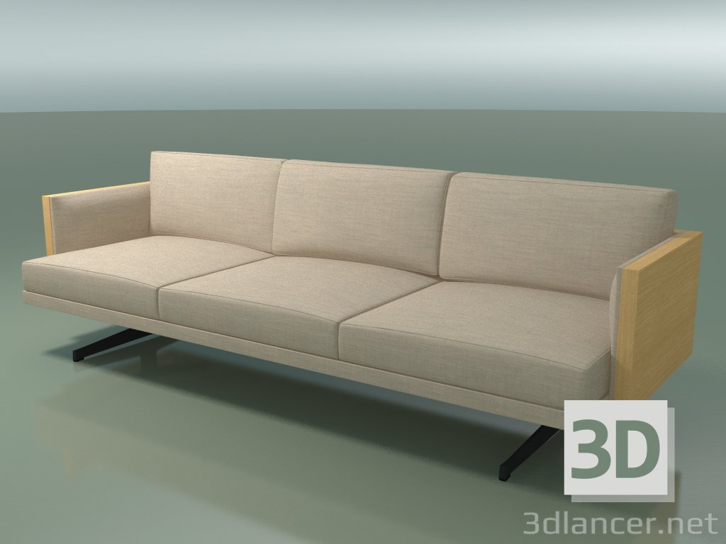 modèle 3D Canapé 3 places 5243 (pieds en H, chêne naturel) - preview