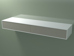 Double drawer (8AUGAB02, Glacier White C01, HPL P04, L 192, P 50, H 24 cm)