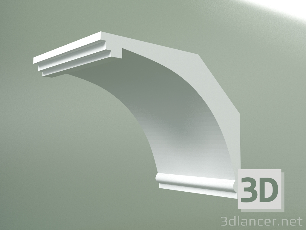 modello 3D Cornicione in gesso (zoccolo a soffitto) KT074 - anteprima