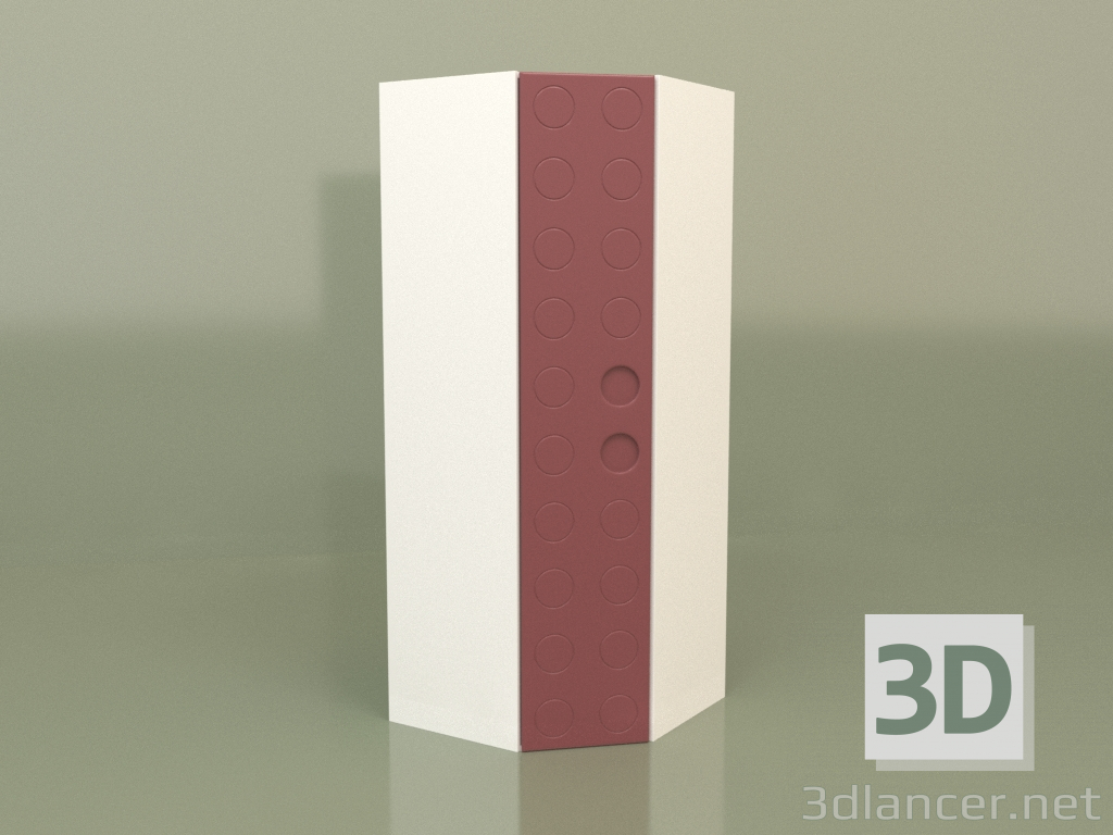3d модель Детский шкаф угловой (Bordeaux) – превью