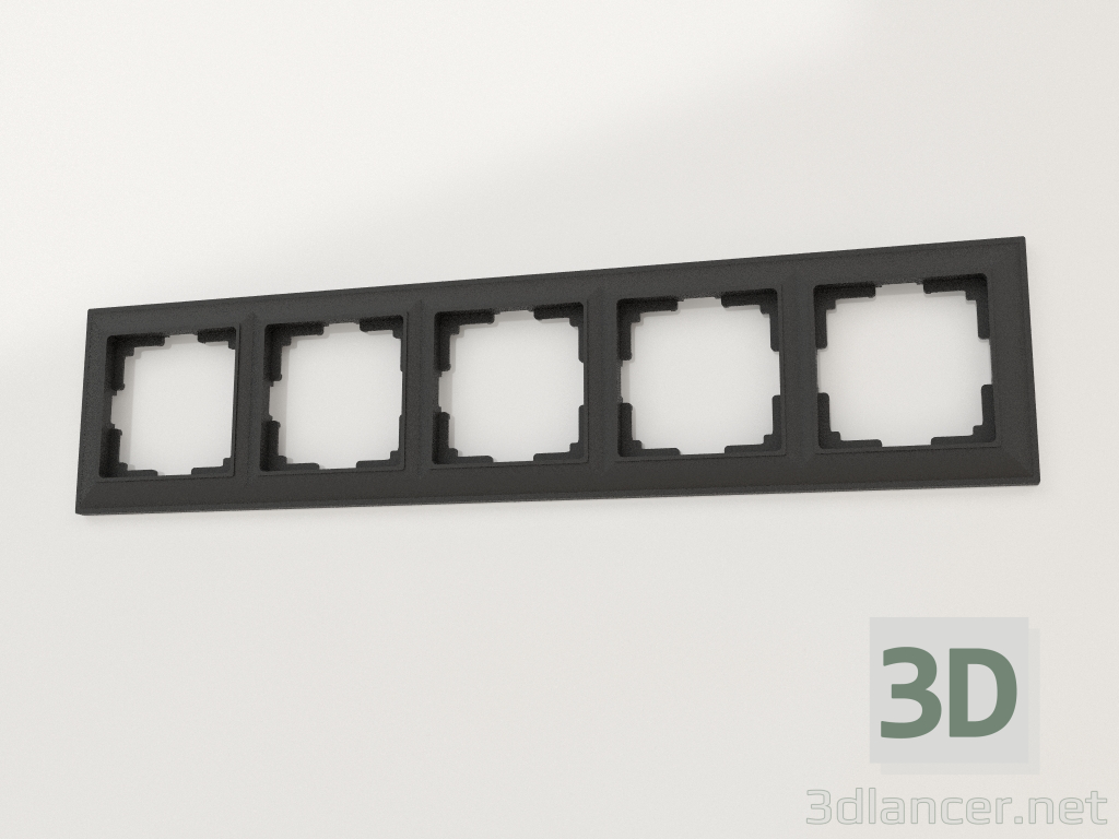 modello 3D Cornice Fiore per 5 montanti (nero opaco) - anteprima