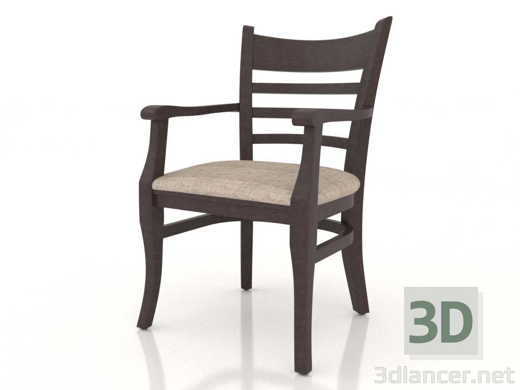 modèle 3D Chaise Oxford (noyer foncé) - preview