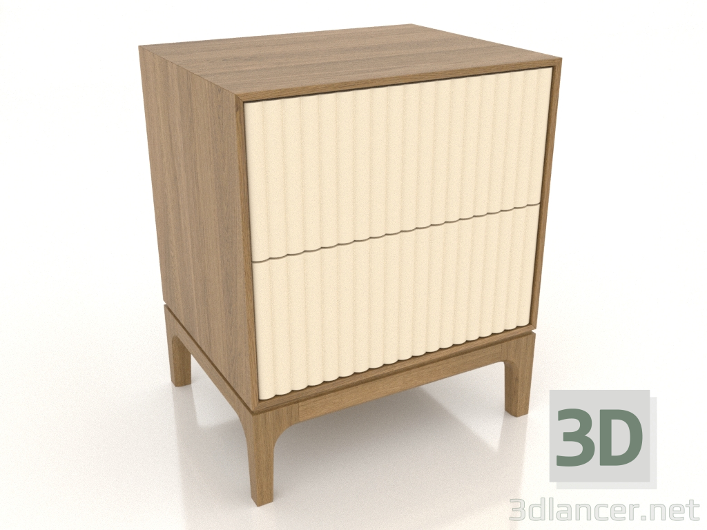 modello 3D Comodino FARGO 2 cassetti con frontali fresati (vaniglia, rovere naturale, opzione 4) - anteprima