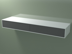 Double drawer (8AUGAB02, Glacier White C01, HPL P05, L 192, P 50, H 24 cm)