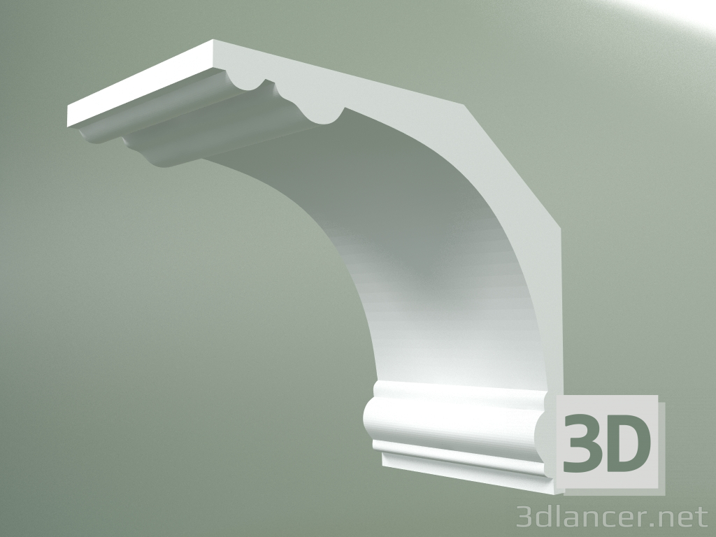 modello 3D Cornicione in gesso (zoccolo a soffitto) KT075 - anteprima
