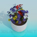 3D Modell Topf mit Blumen - Vorschau
