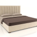 3d model Double bed with headboard Modena Vertical (leather) - preview