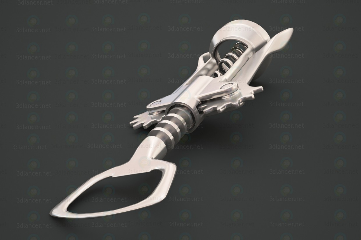 Sacacorchos de espoleta doble 3D modelo Compro - render Sacacorchos de espoleta doble 3D modelo Compro - render