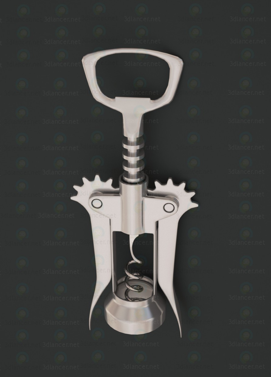 Sacacorchos de espoleta doble 3D modelo Compro - render Sacacorchos de espoleta doble 3D modelo Compro - render