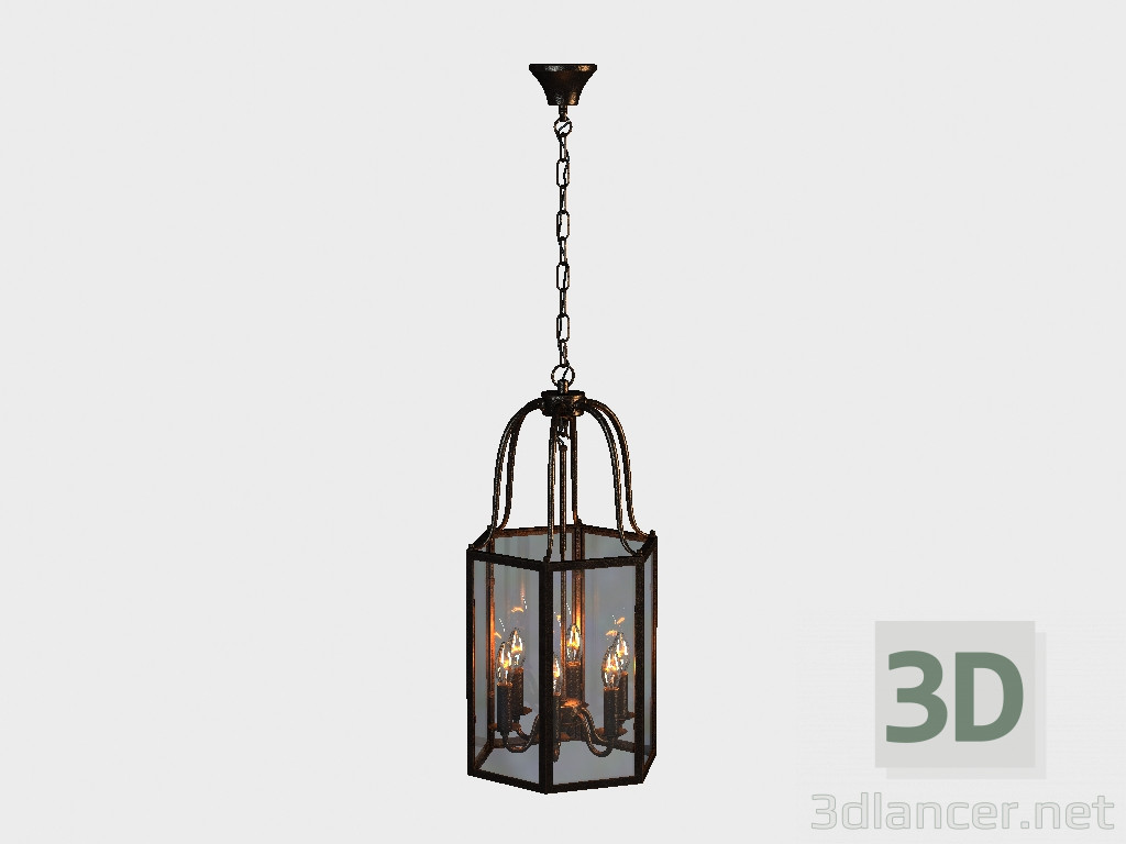 3D Modell Kronleuchter Lampe (CH028-6-ABG) - Vorschau