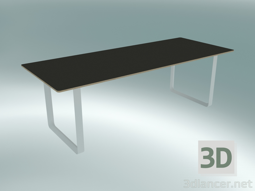 3D Modell Tisch 70/70, 225x90cm (Schwarz, Weiß) - Vorschau