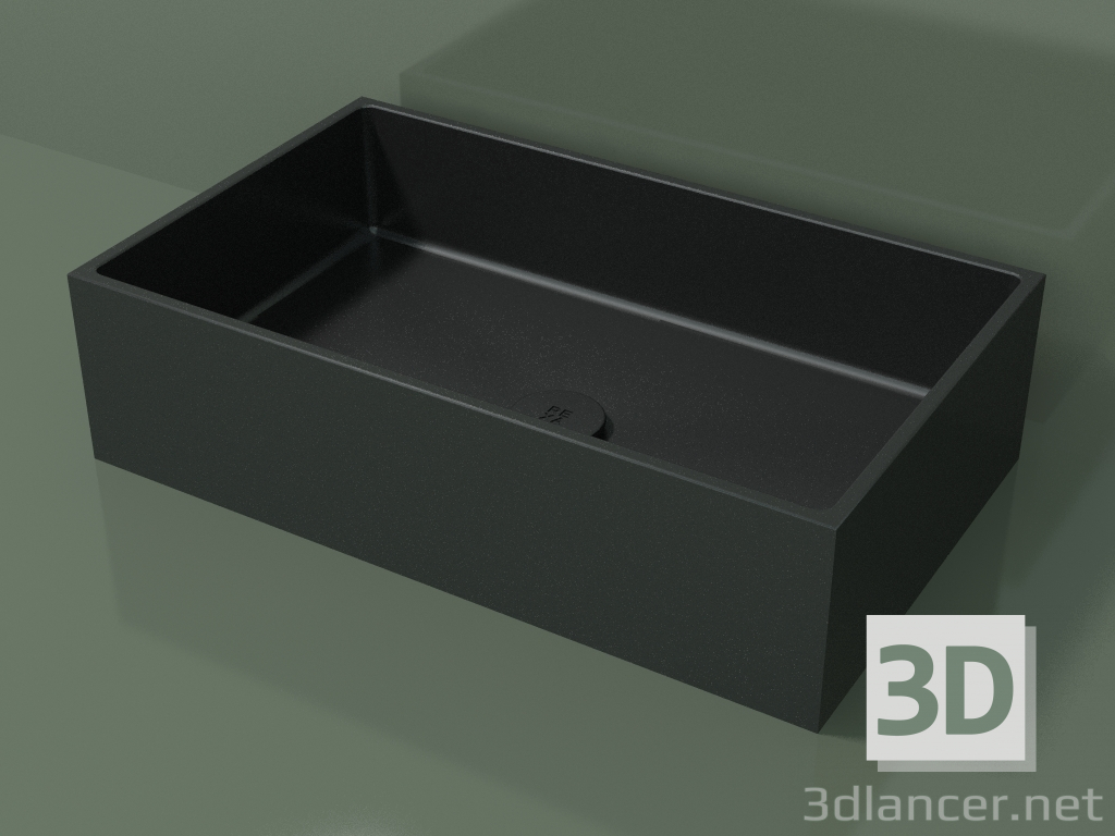 3D Modell Arbeitsplatte Waschbecken (01UN31101, Deep Nocturne C38, L 60, P 36, H 16 cm) - Vorschau