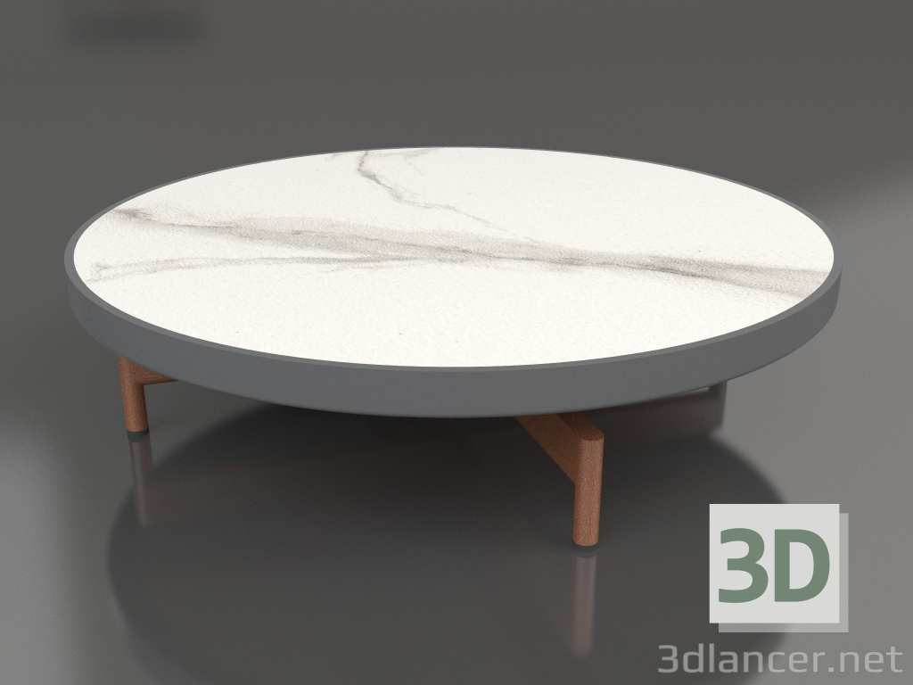 modello 3D Tavolino rotondo Ø90x22 (Antracite, DEKTON Aura) - anteprima