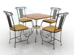 Mesa e quatro cadeiras