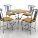 3d model Table and four chairs - preview