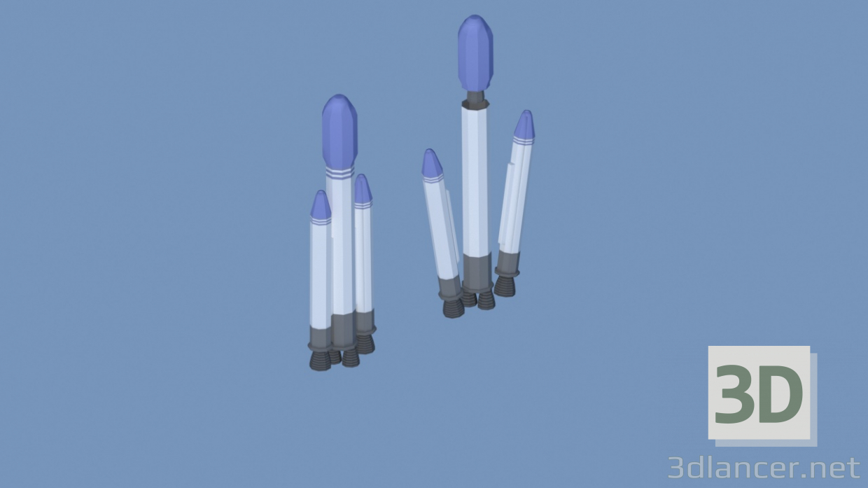 Modelo 3d foguete espacial - preview
