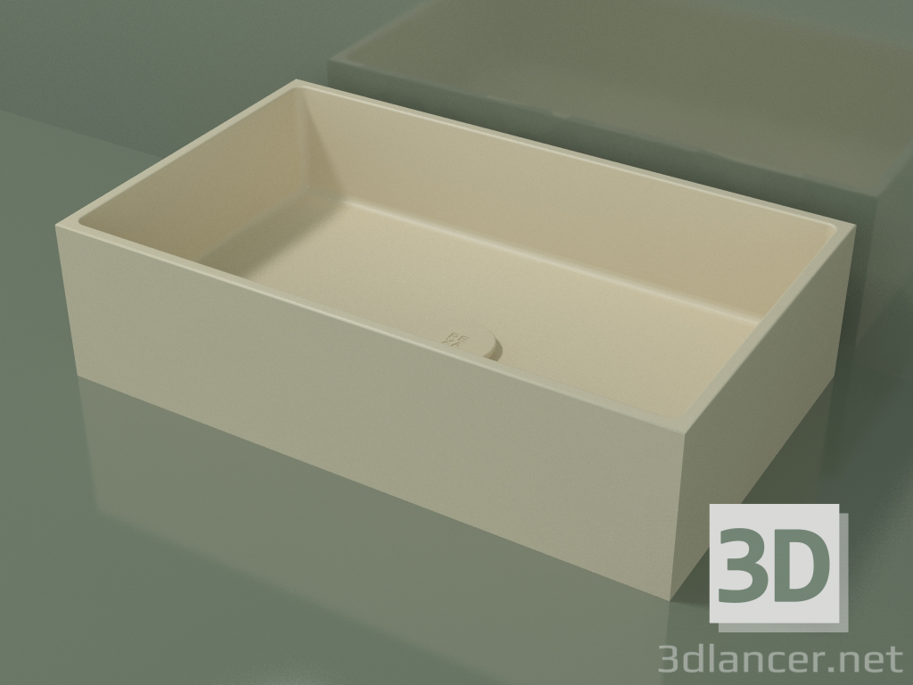 3D Modell Arbeitsplatte Waschbecken (01UN31101, Knochen C39, L 60, P 36, H 16 cm) - Vorschau