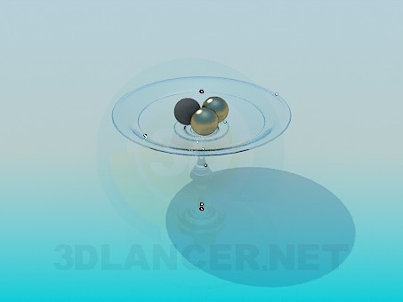 3d model Florero de cristal para frutas - vista previa