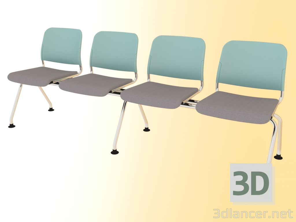 3d model Four-seater bench (502L4) - preview