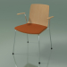 3d model Chair 3976 (4 metal legs, with seat cushion and armrests, oak) - preview