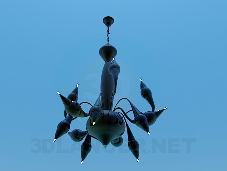 modelo 3D Lámpara Chandelier con pequeñas luces - escuchar modelo 3D Lámpara Chandelier con pequeñas luces - escuchar