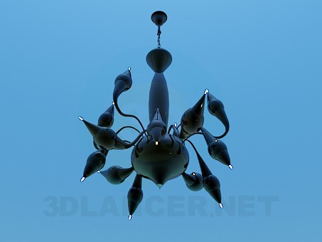 modelo 3D Lámpara Chandelier con pequeñas luces - escuchar modelo 3D Lámpara Chandelier con pequeñas luces - escuchar