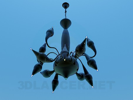 modelo 3D Lámpara Chandelier con pequeñas luces - escuchar modelo 3D Lámpara Chandelier con pequeñas luces - escuchar