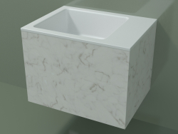 Wall-mounted washbasin (02R122102, Carrara M01, L 48, P 36, H 36 cm)