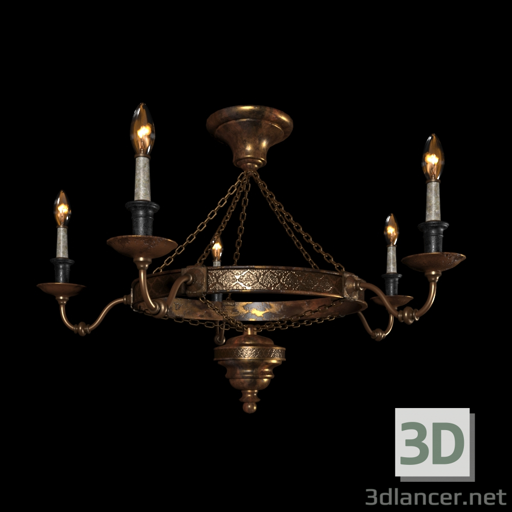 3d Old chandelier model buy - render