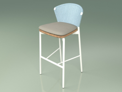 Bar stool 050 (Sky, Metal Milk, Teak)