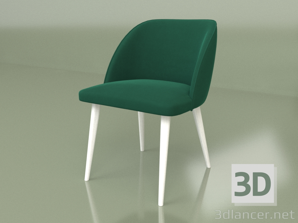 modèle 3D Chaise Teo (pieds Blanc) - preview