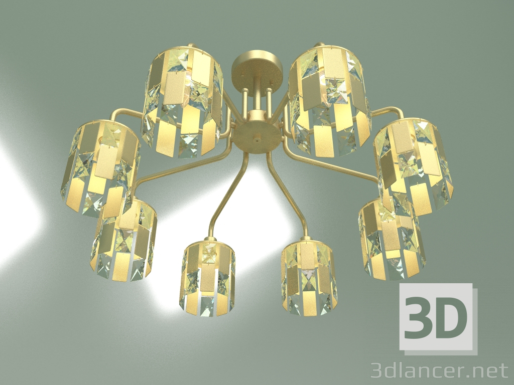 3d model Araña de techo 10101-8 (cristal transparente de oro de nácar) - vista previa
